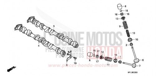 ALBERO A CAMME/VALVOLA CBR1000RR8 di 2008